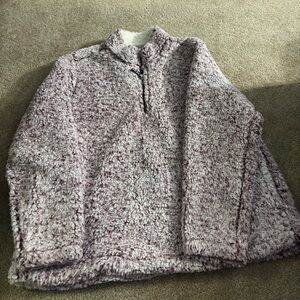 Time & True Sherpa Burgandy Quarterzip